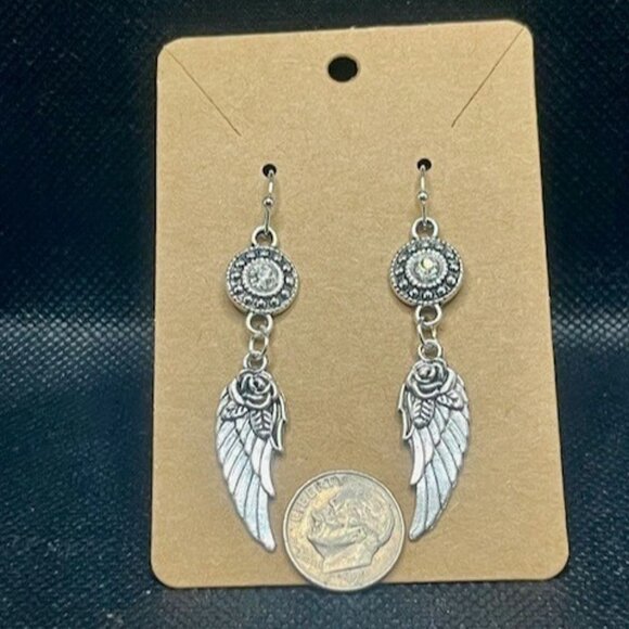 Crystal Angel Wing Earrings - Picture 4 of 4